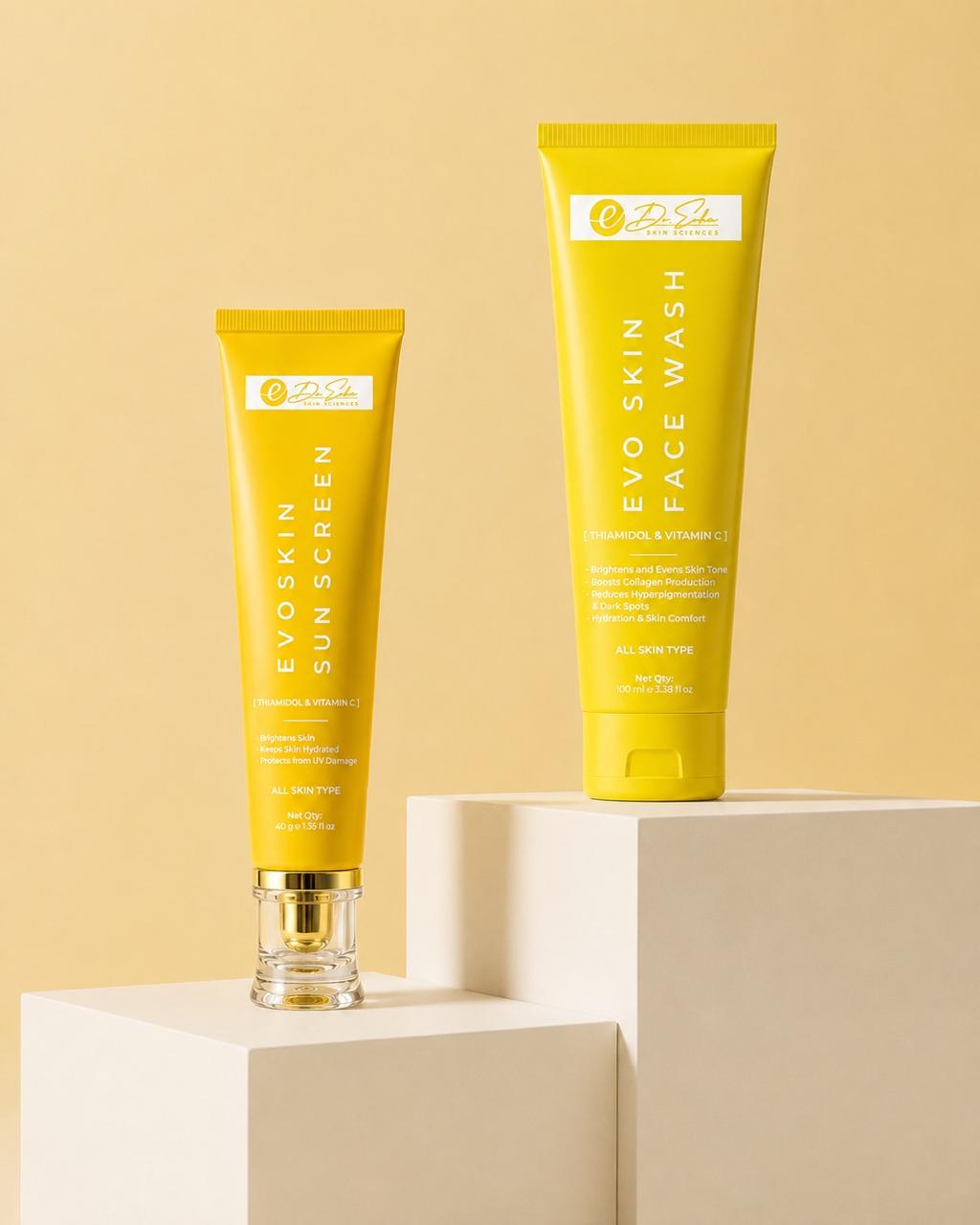 EVO Skin Glow & Protect Duo – Face Wash + Sunscreen SPF